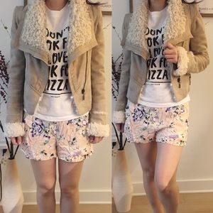 Suede Jacket with sherpa lining